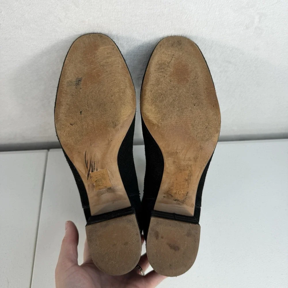 MADEWELL Size‎ 10 The Walker Chelsea Ankle Heel Boots In Suede Black G8044